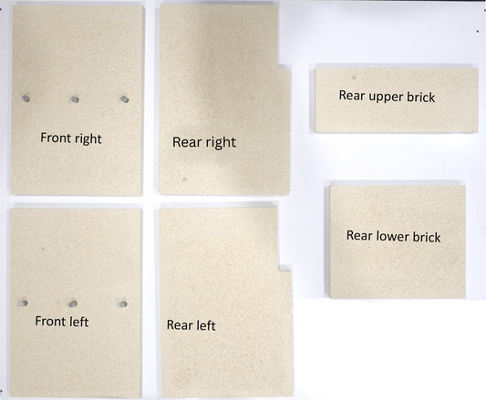 Pivot Stove & Heating Firebrick set suits Ironheart